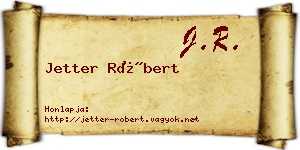 Jetter Róbert névjegykártya